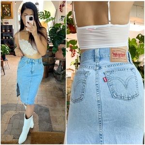 NEW RARE VINTAGE STYLE TYPE 1 LEVIS MIDI SKIRT